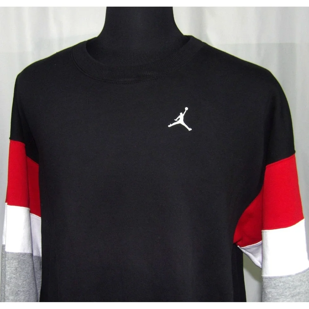 Air Jordan Black Pull Over Jumpman Oversized Crew Neck Sweatshirt Women's Large